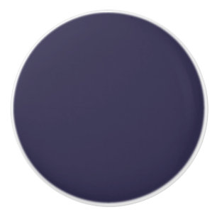 Dark Indigo Tinte Blue Solid Color Print Keramikknauf