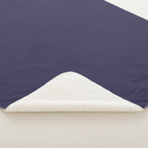 Dark Indigo Tinte Blue Solid Color Print Sherpadecke