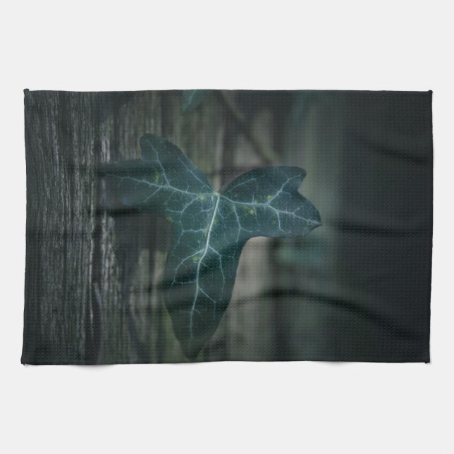 Dark Ivy Leaf Nature Foto Geschirrtuch (Horizontal)