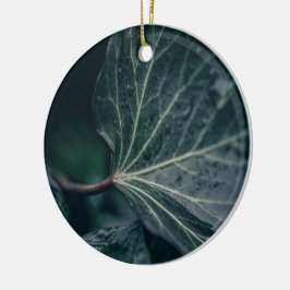 Dark Ivy Leaf Nature Foto Keramik Ornament