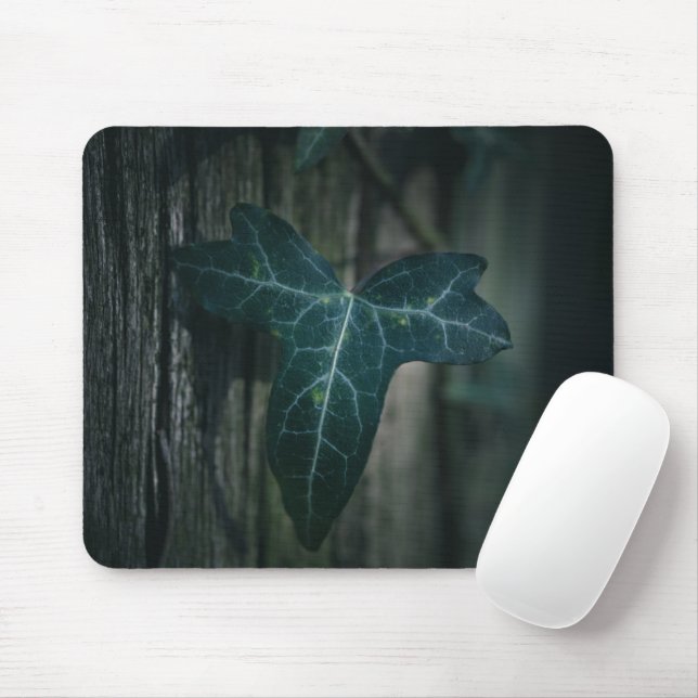 Dark Ivy Leaf Nature Foto Mousepad (Mit Mouse)