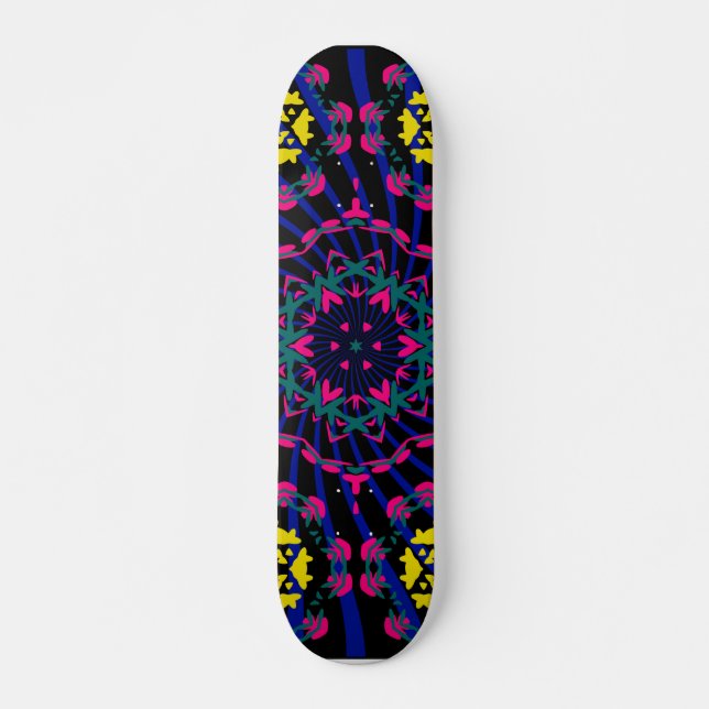 Dark Kaleidoskop Design: Benutzerdefiniertes Skate Skateboard (Vorne)