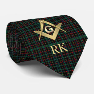 Dark Kariert Masonic Mit Monogramm Neck Tie Krawatte