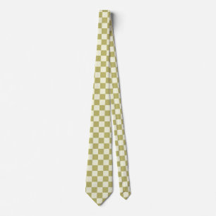 Dark Khaki und Beige Checkerboard Krawatte