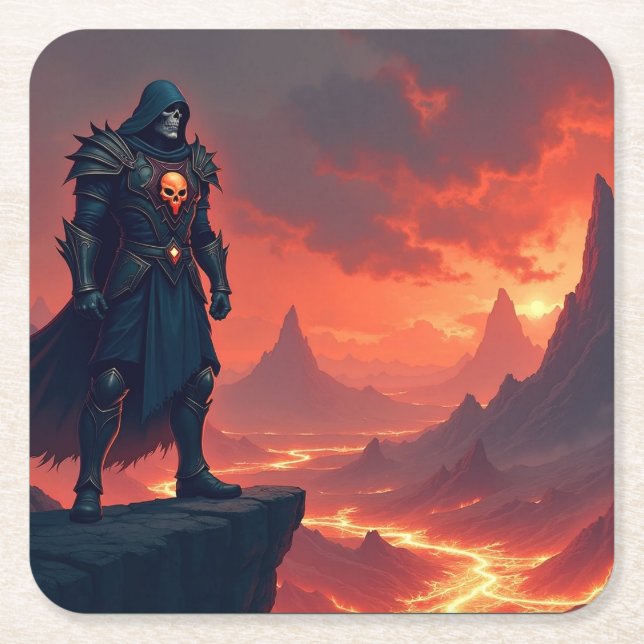 Dark Knight of Flame Rechteckiger Pappuntersetzer (Vorderseite)