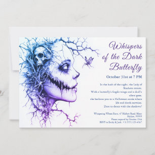 Dark Lady Halloween Einladung - Schmetterling & Sc