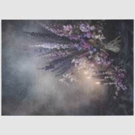 Dark Lavender Floral Bouquet for Decoupage Seidenpapier
