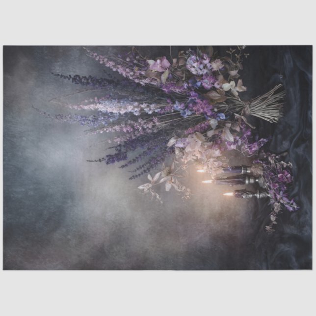 Dark Lavender Floral Bouquet for Decoupage Seidenpapier (Vorderseite)