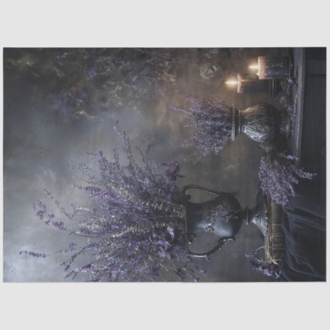 Dark Lavender Floral Bouquet for Decoupage Seidenpapier (Vorderseite)