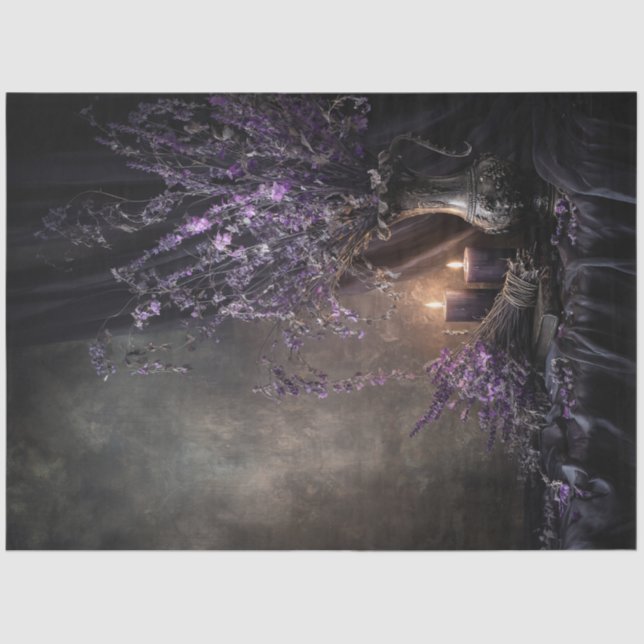 Dark Lavender Floral Bouquet for Decoupage Seidenpapier (Vorderseite)