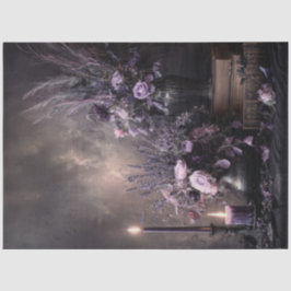 Dark Lavender Floral Bouquet for Decoupage Seidenpapier