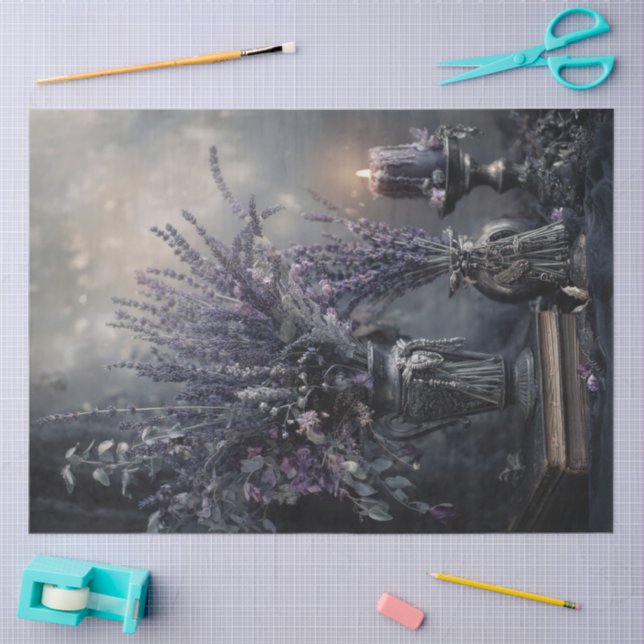 Dark Lavender Floral Bouquet for Decoupage Seidenpapier (Basteln)