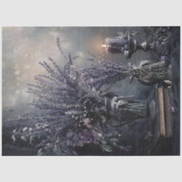 Dark Lavender Floral Bouquet for Decoupage Seidenpapier