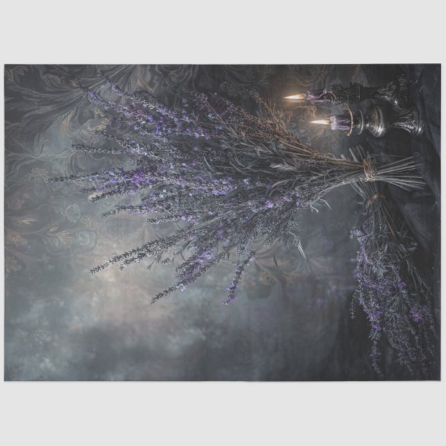 Dark Lavender Floral Bouquet for Decoupage Seidenpapier (Vorderseite)