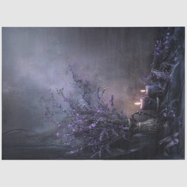 Dark Lavender Floral Bouquet for Decoupage Seidenpapier (Vorderseite)