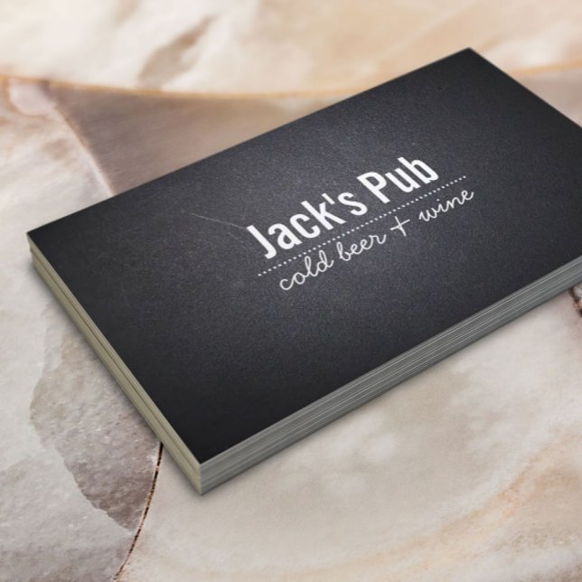 Dark Leather Texture Beer Bar/Pub Business Card Visitenkarte (Von Creator hochgeladen)