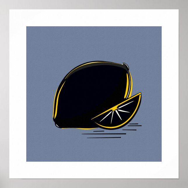 Dark Lemon – Minimal Graphic Art  Poster (Vorne)