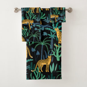 Dark Leopard Jungle Badhandtuch Set