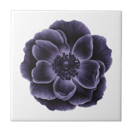 Dark Lila Bloom Botanic Art Design Fliese