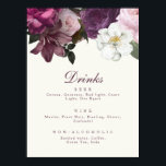 Dark Lila Floral Drink Menu Poster<br><div class="desc">Dark Lila Floral Drink Menu Poster. entworfen mit handbemalten Blume mit Aquarellstilisierung. Dieses elegante Design für alle Hochzeiten der Saison. Passen Sie dieses Design mit Ihren Zeremonieinformationen und auf der Rückseite,  Hochzeitsfeierinfo und personalisierten Dankeschön. Die Hintergrundfarbe ist Set bis cremefarben,  Sie können jedoch eine Füllfarbe Ihrer Wahl wählen.</div>