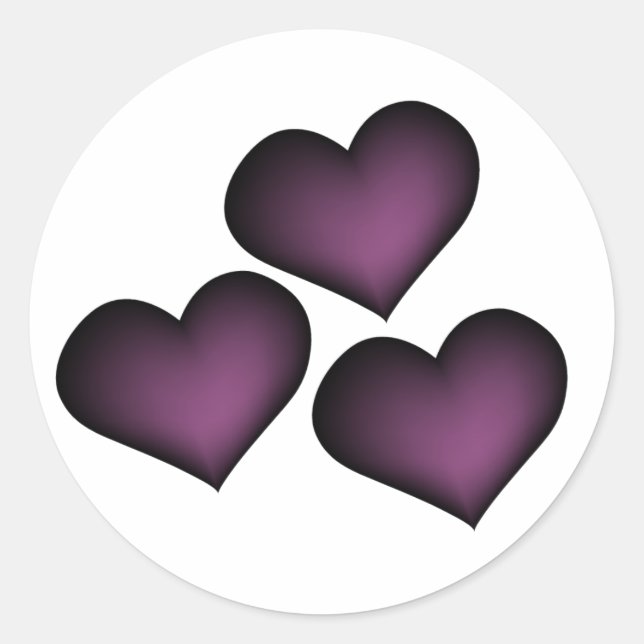 Dark Lila Hearts Sticker (Vorderseite)