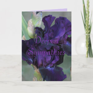 Dark Lila Iris Sympathy Card - anpassen Karte