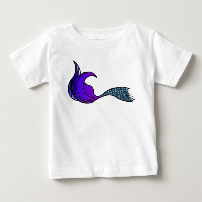 Dark lila Mermaid Schwanz Baby T-shirt (Vorderseite)