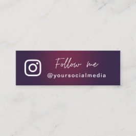 Dark Lila Ombre Folgen Sie dem QR-Code der Social  Mini Visitenkarte