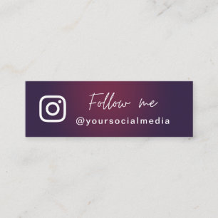 Dark Lila Ombre Folgen Sie dem QR-Code der Social Mini Visitenkarte