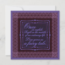Dark Lila Romance Wedding Einladung