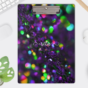 Dark Lila Sparkling Clipboard Klemmbrett