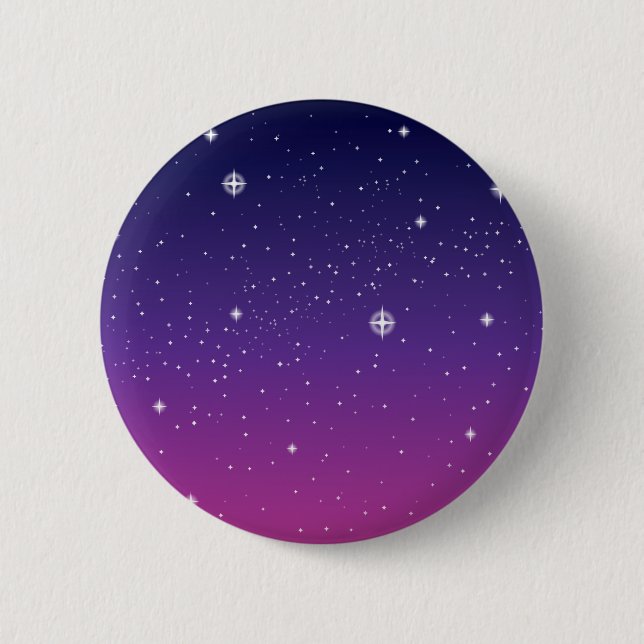 Dark Lila Starry Night Sky Button (Vorderseite)