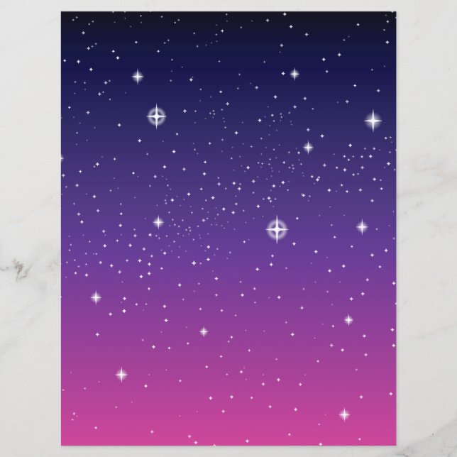 Dark Lila Starry Night Sky Flyer (Vorne)