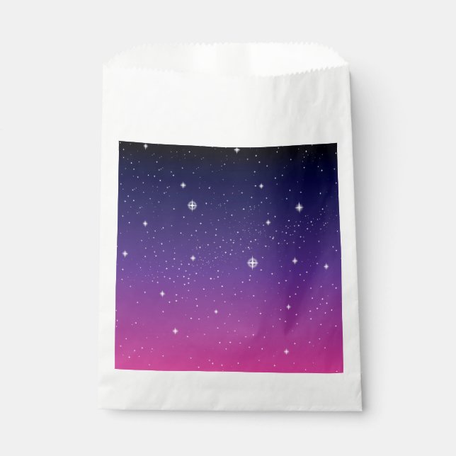 Dark Lila Starry Night Sky Geschenktütchen (Vorderseite)