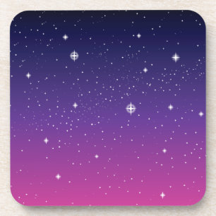 Dark Lila Starry Night Sky Getränkeuntersetzer