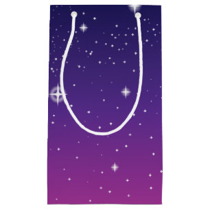Dark Lila Starry Night Sky Kleine Geschenktüte