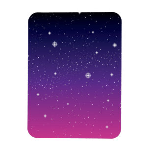Dark Lila Starry Night Sky Magnet