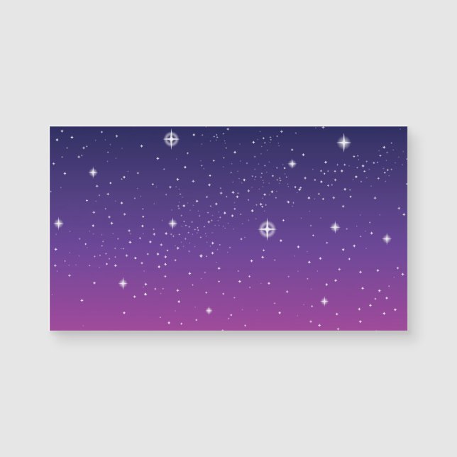 Dark Lila Starry Night Sky Magnetkarte (Vorderseite)