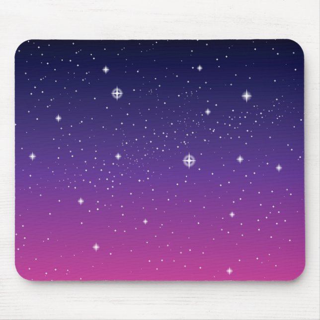 Dark Lila Starry Night Sky Mousepad (Vorne)