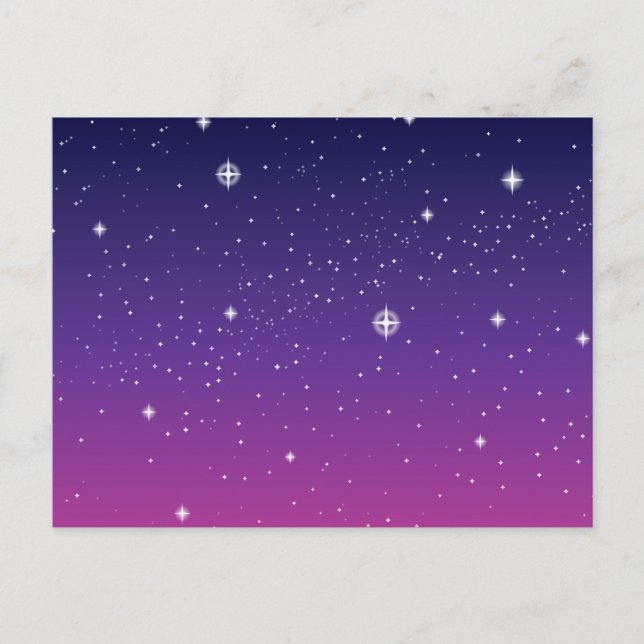 Dark Lila Starry Night Sky Postkarte (Vorderseite)