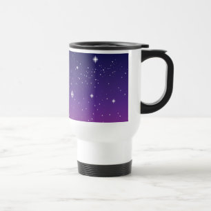 Dark Lila Starry Night Sky Reisebecher