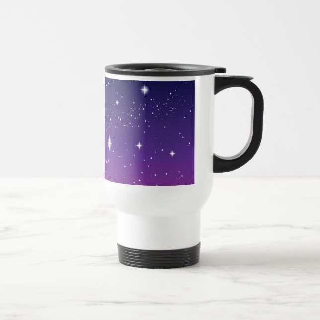 Dark Lila Starry Night Sky Reisebecher (Rechts)