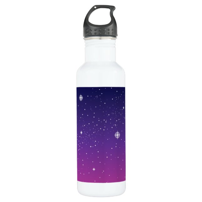 Dark Lila Starry Night Sky Trinkflasche (Vorderseite)