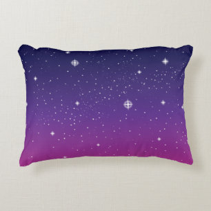 Dark Lila Starry Night Sky Zierkissen