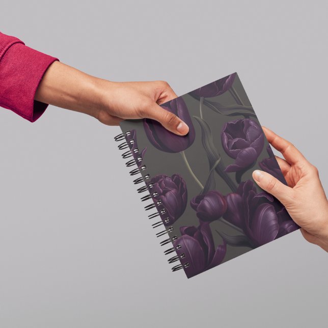 Dark Lila Tulip Floral Journal - Elegante Moody Planer (Von Creator hochgeladen)