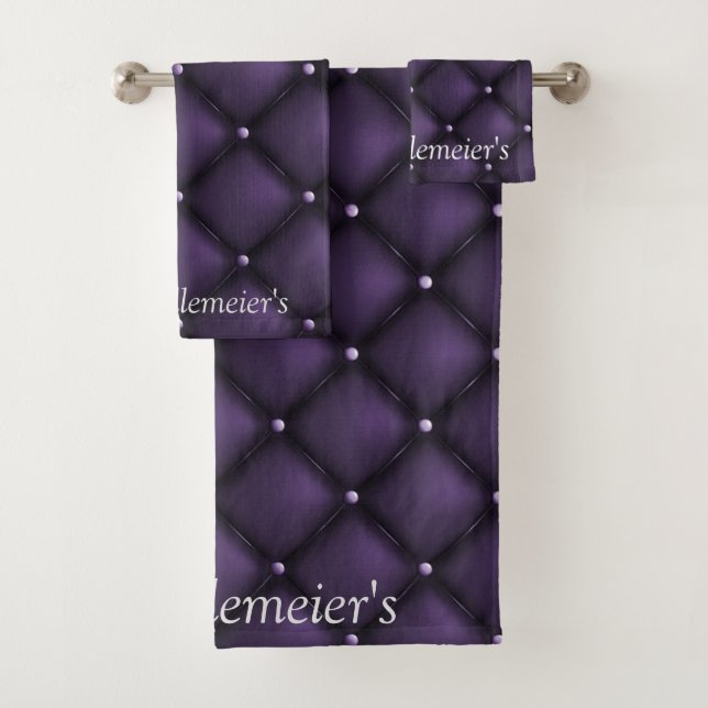Dark Lila und Black Diamond Elegance Badhandtuch Set (Insitu)