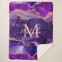 Dark Lila und Pink Glitzer Sequins Agate