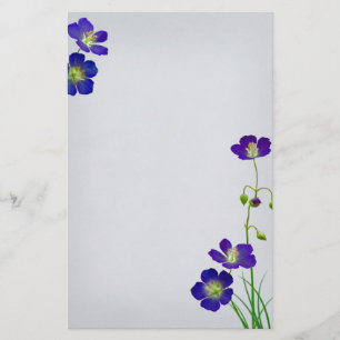 Dark Lila Wilflower Wedding Briefpapier