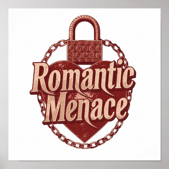 Dark Love Quote with Chains and Heart Poster (Vorne)