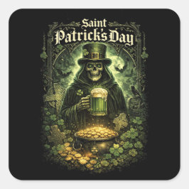 Dark Luck of Saint Patrick Quadratischer Aufkleber